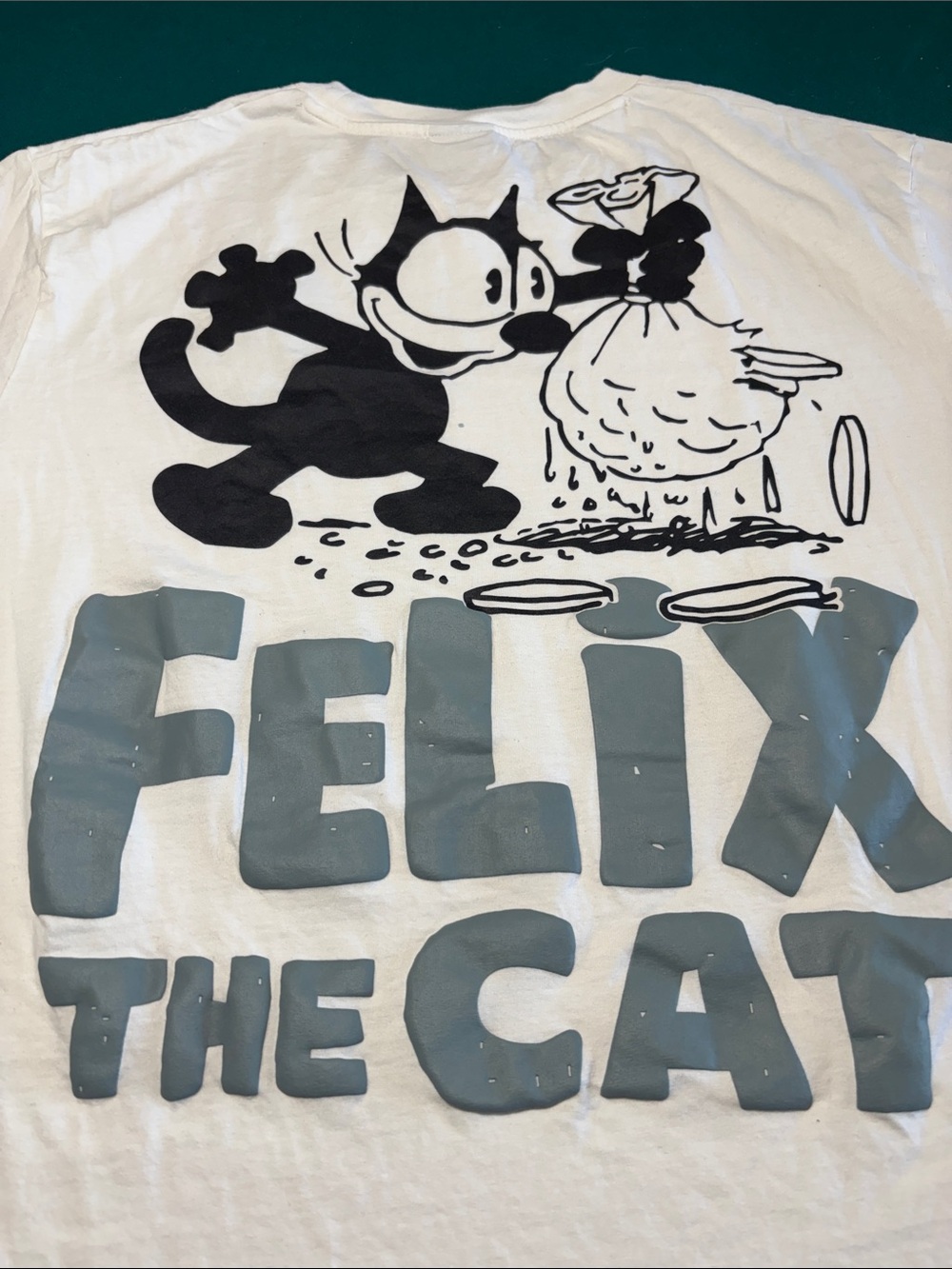 Felix the Cat x Shoe Palace Embroidered White Short Sleeve Tee , XL , $23